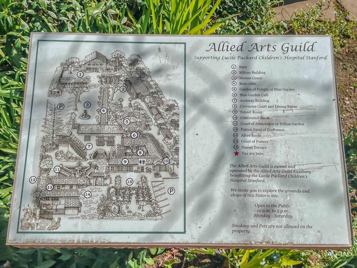 灣區小眾復古西班牙花園 – Allied Arts Guild - 第4張圖 Allied Arts Guild map
