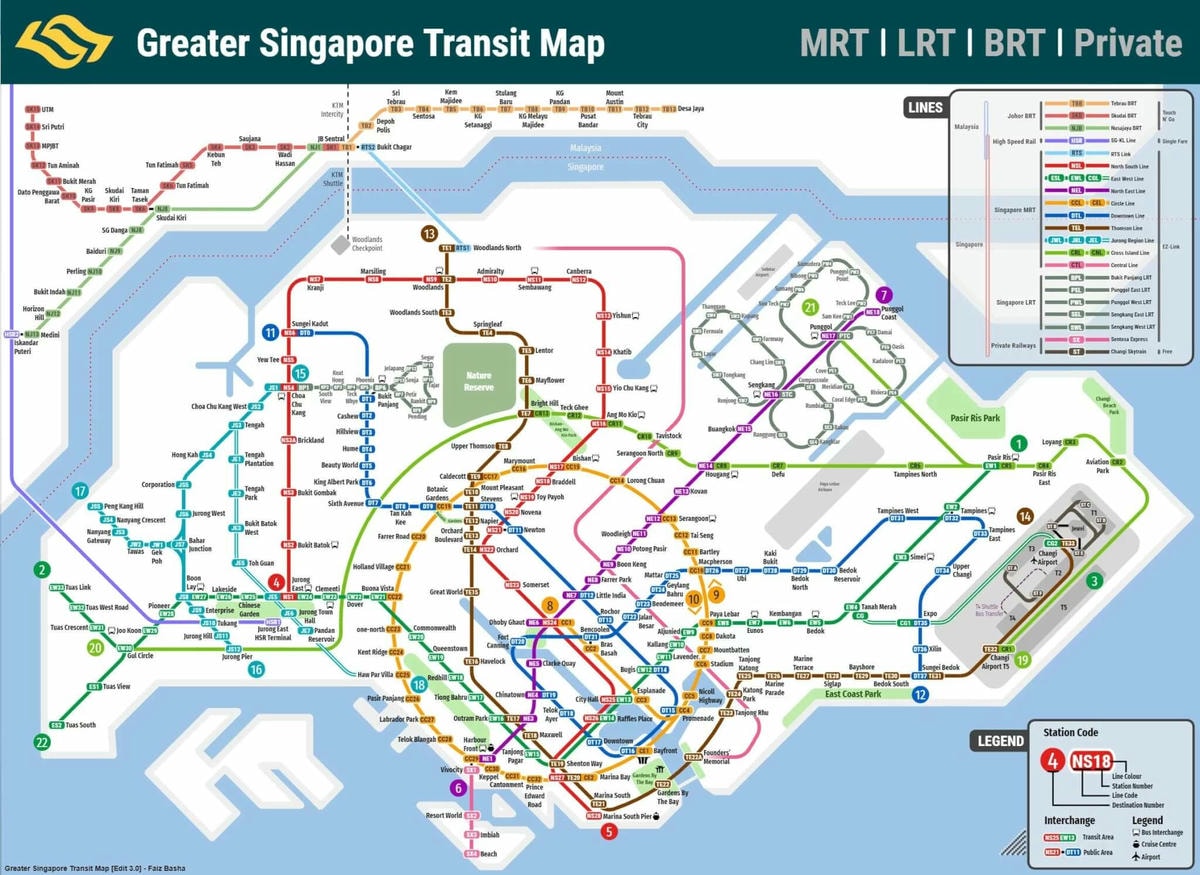 2025 新加坡自由行推薦|新加坡四天三夜怎麼玩?詳細景點美食住宿精選 - 第2張圖 新加坡地鐵圖
